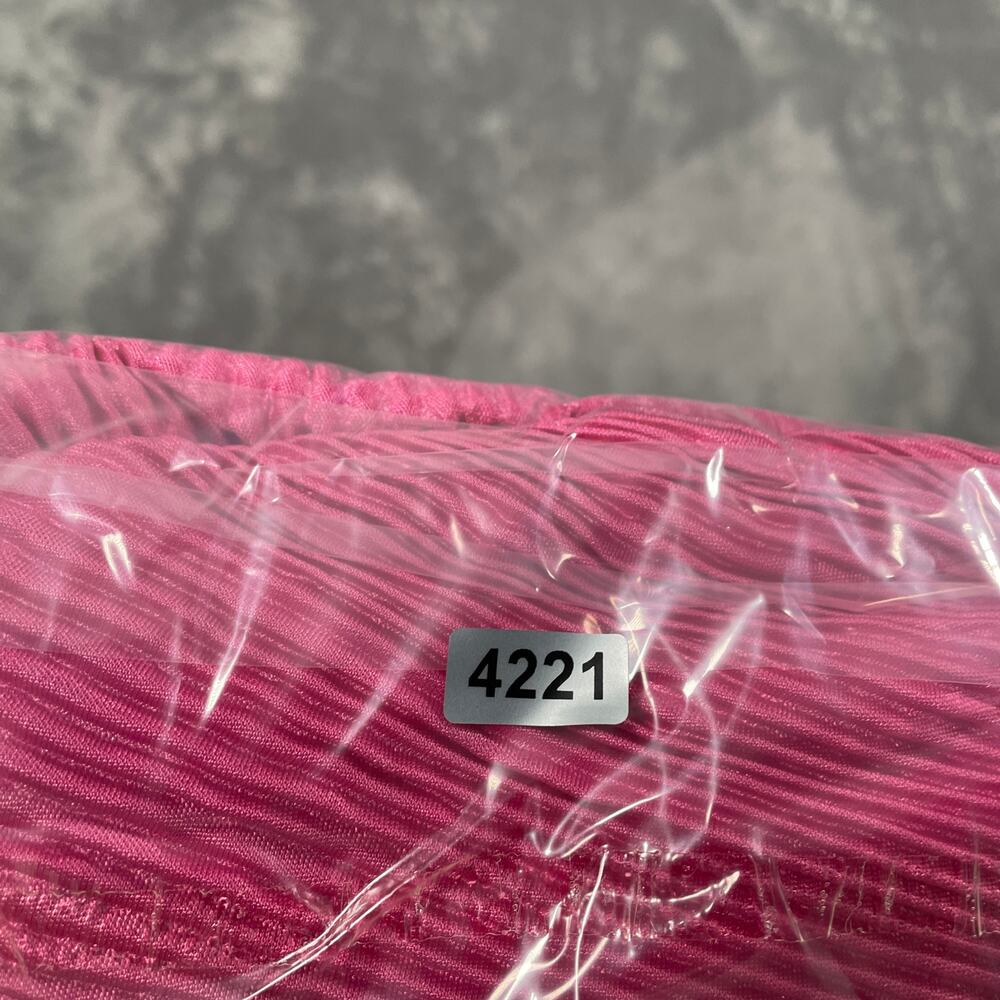 Sleeper Pajama Set Medium Pink Origami Plisse Flowy Silky Lounge Flared Stretch - Picture 12 of 12